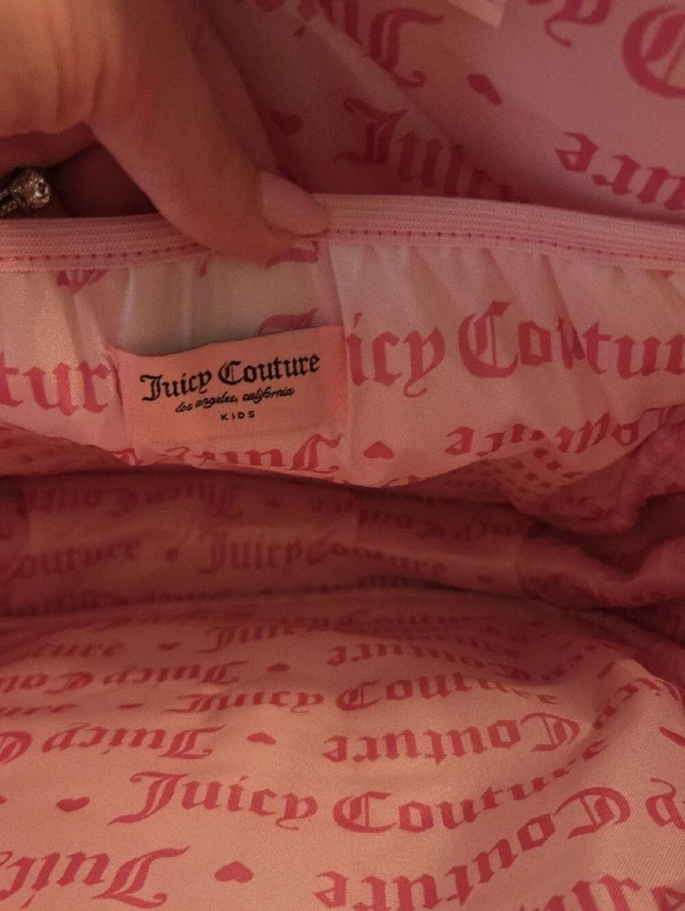 Juicy Couture Hot Pink Quilted Heart Kids Backpack with Gold Accents